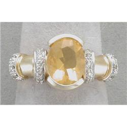 14K fire opal and diamond ring #851962