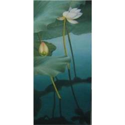 original oil on canvas, Lily on water, 51x24", #851967