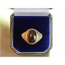 Attractive C. 1900 Cabachon Garnet Yellow Gold #852178