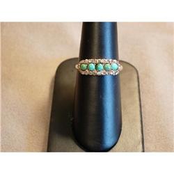  Victorian Rose Cut Diamond and Turquoise Ring #852182