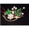 Image 1 : Wonderful Jade, Cultured Pearl and 14Kt Yellow #852277