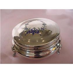 English Enamelled Sterling Powder Box #865378