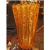 Image 1 : Hand-Blown Amber Murano Glass Vase #865442