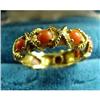 Lovely Coral Gold Band Ring  #865494