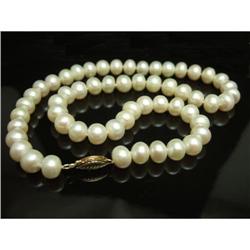 7-8mm Freshwater White Pearl Necklace Pearls w/ #865563