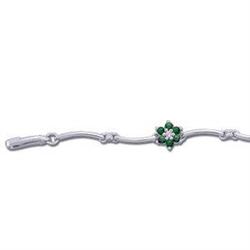 14K  Bracelet EMERALDS w DIAMONDS #865567