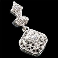 PLATINUM Filigree Pendant DIAMONDS #865571