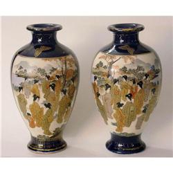  Satsuma Porcelain Vases (pair) 6.4   #865737