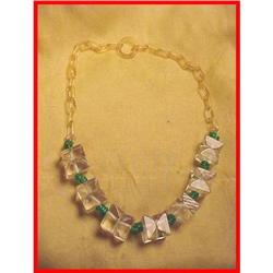 Deco Lucite Chunky Necklace with Plastic Chain #865748