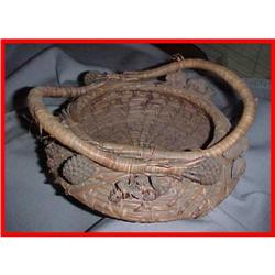 Antique Grass Coil Basket with Seedpods #865752