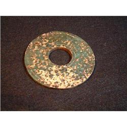 Ancient green jade carving disk #865796