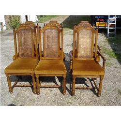 Antique Furniture 8916 set of 6 bergere beech #865852