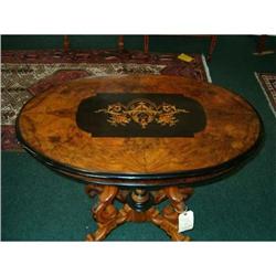 English oval Marquettery center Table #865858