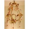 Image 1 : Lovely Italian Chandelier with Pink Opaline #865957