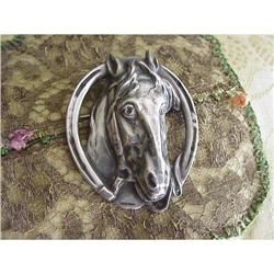 HORSE EQUESTRIAN LARGE BROOCH GORGEOUS #866127