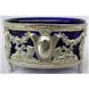 Image 1 : 19C FRENCH ST SILVER OPEN SALT COBALT LINER #866183