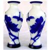 Image 1 : PEKING CAMEO GLASS PR VASES DRAGONFLY FLOWERS #866185