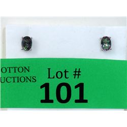 New 2.2 CT Mystic Topaz Sterling Silver Earrings