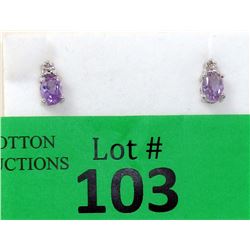 New Amethyst & Diamond Sterling Silver Earrings