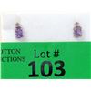 Image 1 : New Amethyst & Diamond Sterling Silver Earrings