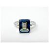 Image 1 : 3.1 CT Emerald Cut Mystic Topaz & Diamond Ring