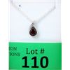 Image 1 : Garnet & Diamond Sterling Silver Pendant
