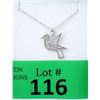 Image 1 : New .925 Sterling Silver Diamonds Dove Necklace