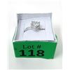 Image 2 : Green Amethyst & Diamond Sterling Silver Ring