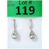 Image 1 : New Green Amethyst & Diamond Dangle Earrings