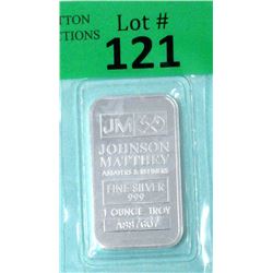 1 Oz Johnson Matthey .999 Fine Silver Investor Bar