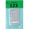 Image 1 : 1 Oz Johnson Matthey .999 Fine Silver Investor Bar