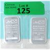 Image 1 : Two 1 Oz. Johnson Matthey .999 Fine Silver Bars