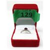Image 2 : Sterling Silver Garnet & Diamond  Solitaire Ring