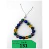 Image 1 : .925 Sterling Silver Carved Gemstone Bracelet