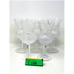 5 Edinburgh Crystal "Thistle" 7.5" Wine Glasses