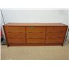 Image 1 : 9 Drawer Teak Dresser - 17" x 71" x 27" Tall