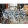 Image 2 : Rolling Bar Cart with 2 Sets of Vintage Glasses