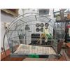 Image 2 : Vintage Metal Bird Cage on Stand - 5 Foot Tall
