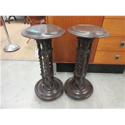 Pair of Antique Wood Pedestals