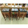 Image 1 : 3 Mahogany Stools with Cushion Tops