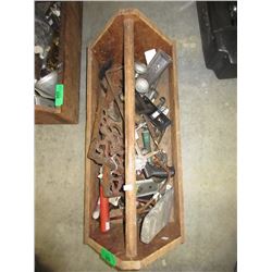 Wood Tool Box & Contents