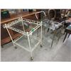 Image 1 : 2 Metal Bar Carts with Glass Shelves