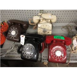 4 Vintage Rotary Dial Telephones