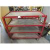 Image 1 : Industrial Red Metal Rolling Shelf