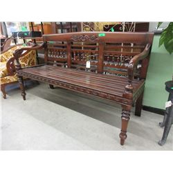 Carved Wood Bench - 20  deep x 58  wide