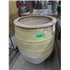 Image 1 : Large Pottery Barrel Planter - 29" tall x 21" dia