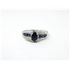 Image 1 : Multi Blue Sapphire & Diamond Sterling Silver Ring