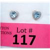 Image 1 : New Blue Topaz & Diamond Sterling Silver Earrings
