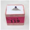 Image 2 : Sterling Silver Amethyst & Diamond Solitaire Ring