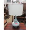 Image 1 : Blue Satin Glass Lamp with Studded Shade